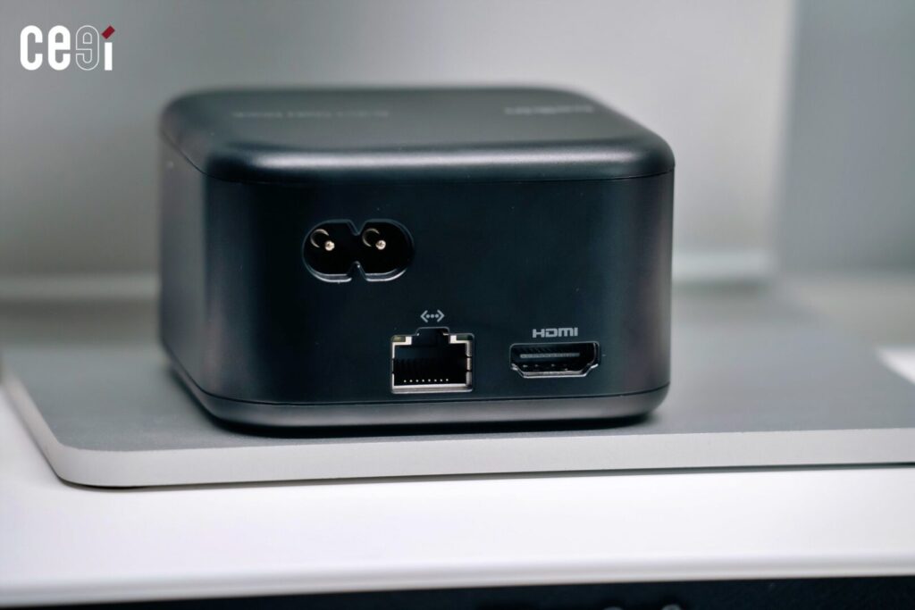 พอร์ตด้านหลังมีช่องเสียบสายไฟ, Gigabit Ethernet และ HDMI