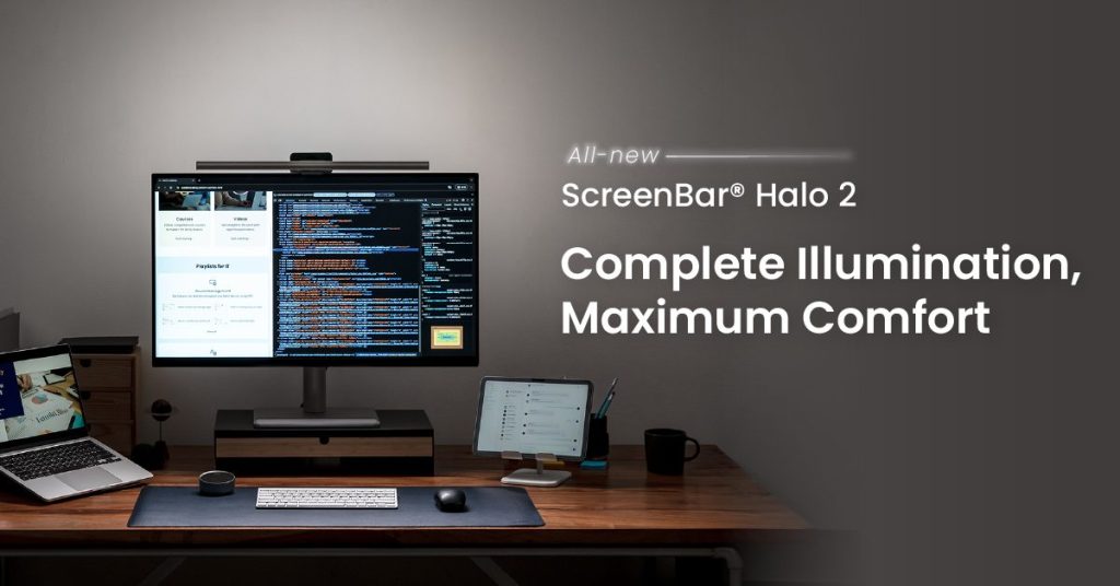 BenQ เปิดตัว ScreenBar Halo 2 โคมไฟแขวนจอตัวท็อป มาพร้อมดีไซน์ไฟคู่หน้า-หลัง ส่องฉากหลังให้สว่าง