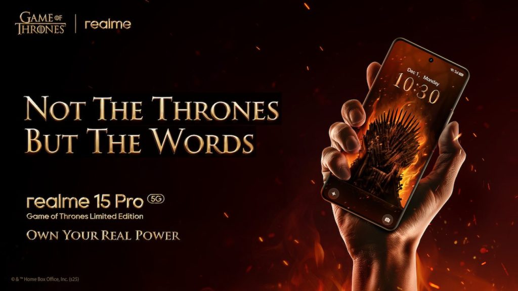 realme เตรียมเปิดตัว realme 15 Pro รุ่นคอลแลบ Game of Thrones 8 ต.ค. นี้