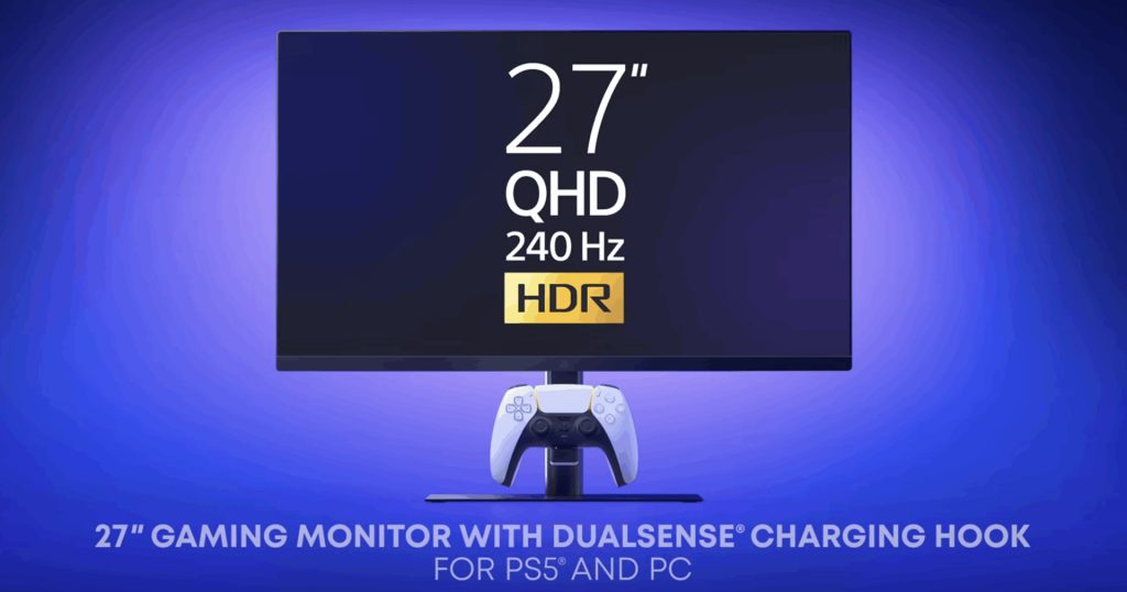 PlayStation เปิดตัว Gaming Mornitor 27 นิ้ว QHD พร้อมก้านสำหรับชาร์จจอยในตัว