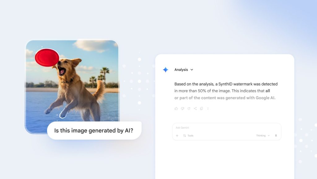 เช็กรูปที่สร้างด้วย Google AI ผ่านแอป Gemini ได้แล้ว ระบบจะตรวจจับ SynthID ที่ฝังไว้