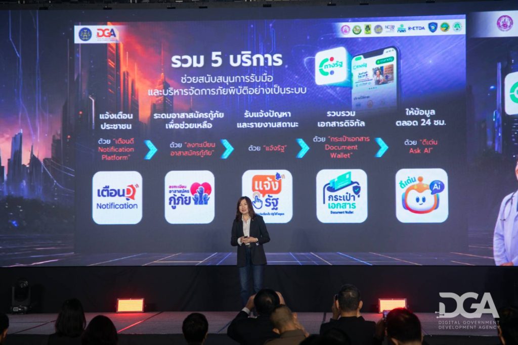 DGA ยกระดับ “ทางรัฐ” เสริม 5 บริการใหม่ แจ้งเตือน-เก็บเอกสารดิจิทัล-ร้องเรียนปัญหา ช่วยคนไทยรับมือภัยใกล้ตัว
