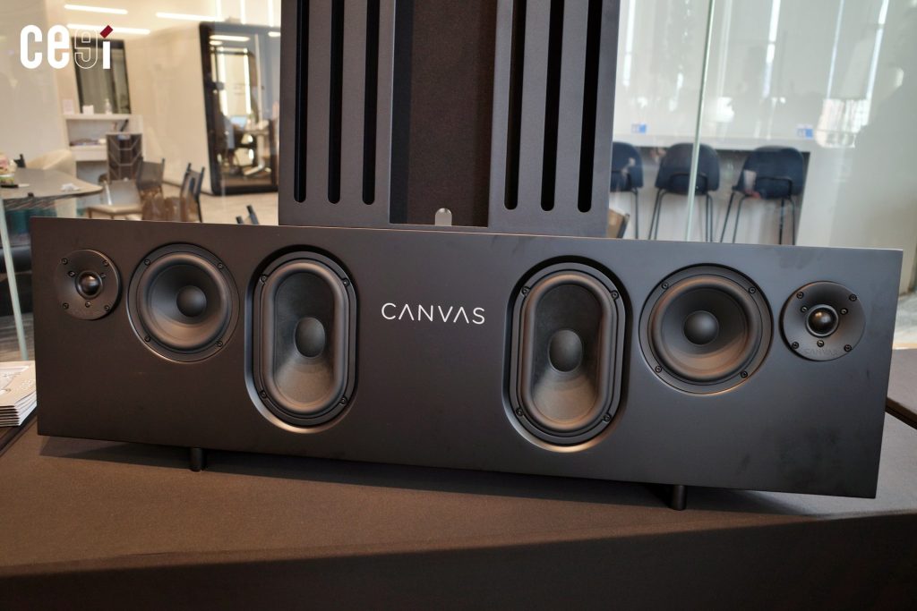 ไดรเวอร์ภายในของ Canvas HiFi โดยตัวใหญ่ 2 ตัวตรงกลางคือ Passive Radiator