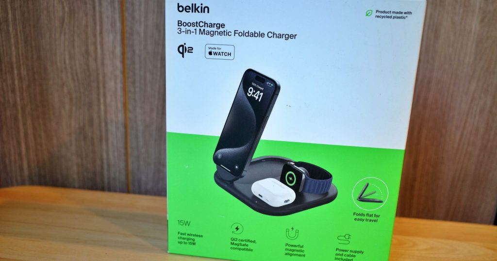 รีวิว Belkin BoostCharge 3-in-1 Magnetic Foldable Charger with Qi2 15W แท่นชาร์จจัตุรัส