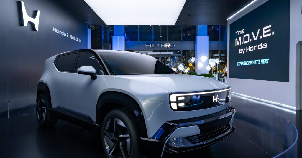 ครั้งแรกในไทย! ฮอนด้า เผยโฉม “Honda 0 α” เอสยูวีไฟฟ้าต้นแบบรุ่นล่าสุด พร้อมโชว์ “Honda 0 SALOON”
