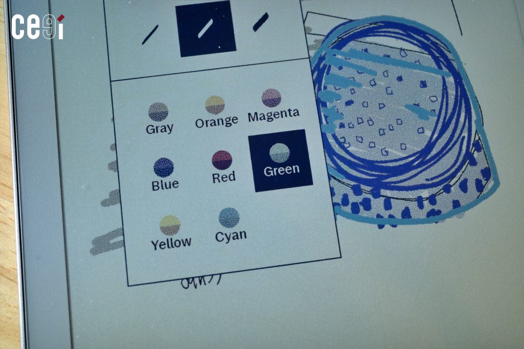 สีสันของจอและการแสดงเม็ดสีในลักษณะ e-ink