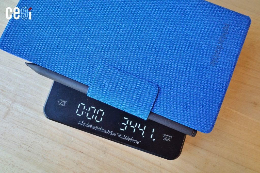 น้ำหนักรวมปกและปากกา Marker Plus ของ reMarkable Paper Pro Move อยู่ที่ 344 กรัม