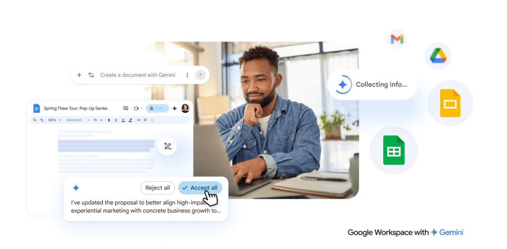 Google Workspace เพิ่มฟีเจอร์ใหม่ Gemini ช่วยทำงานใน Docs, Sheets, Slides และ Drive เร็วขึ้น