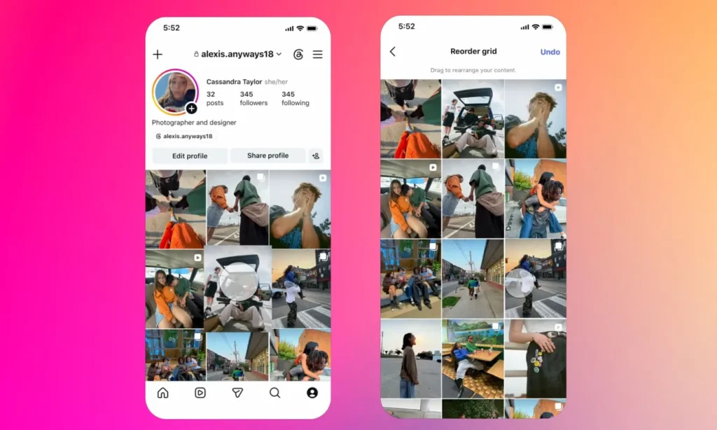 Instagram ปลดล็อกครั้งใหญ่! จัดเรียงโพสต์บนหน้าโปรไฟล์ได้ตามใจชอบ