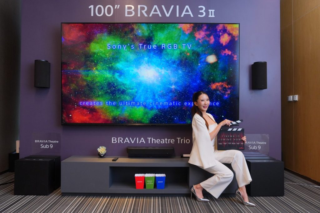 Sony Bravia 3ii ขนาด 100 นิ้ว พร้อมลำโพง Bravia Theatre Trio และ Bravia Theatre Sub 9