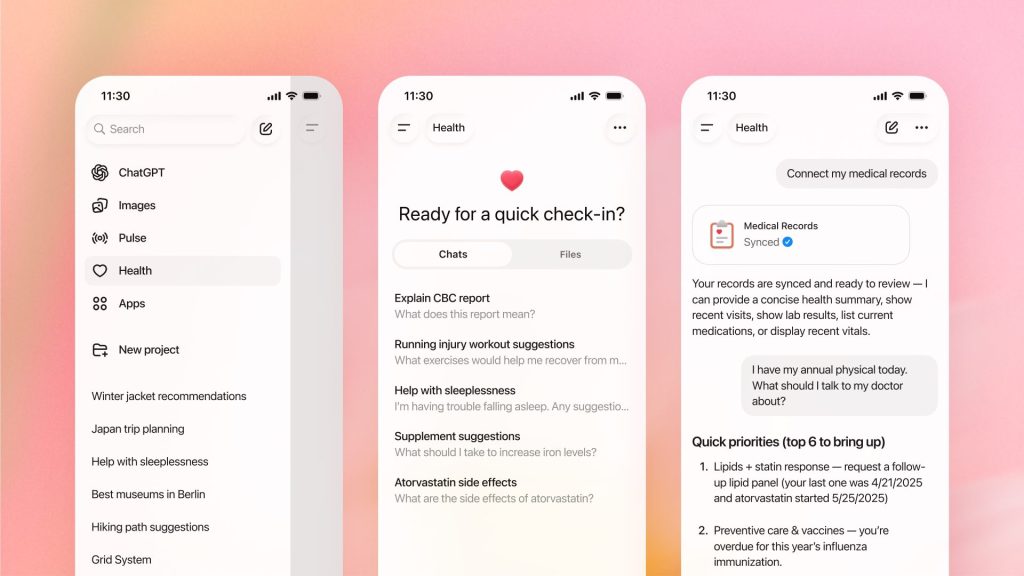 OpenAI เปิดตัว ChatGPT Health เชื่อมข้อมูลสุขภาพส่วนตัว ตอบคำถามฉลาดขึ้น พร้อมย้ำชัด “ไม่ใช่หมอ”