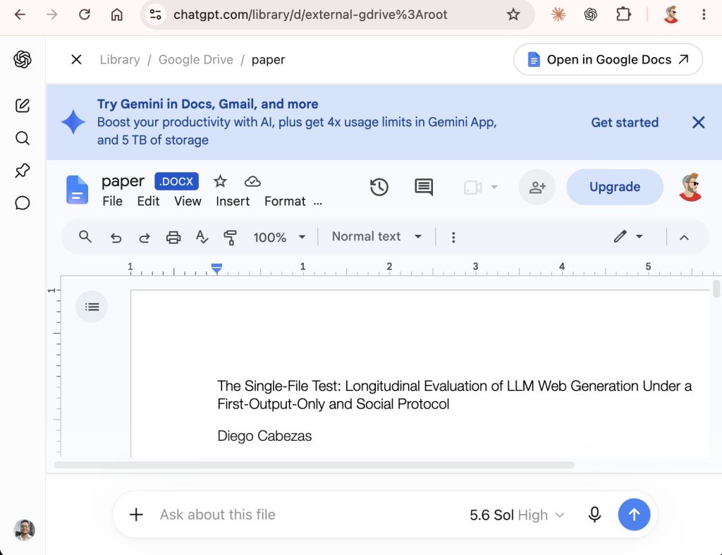 ChatGPT เชื่อม Google Drive แก้ไฟล์ได้ตรงจากแชต ไม่ต้องสลับแอป